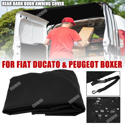 Van rear barn door awning - barn,